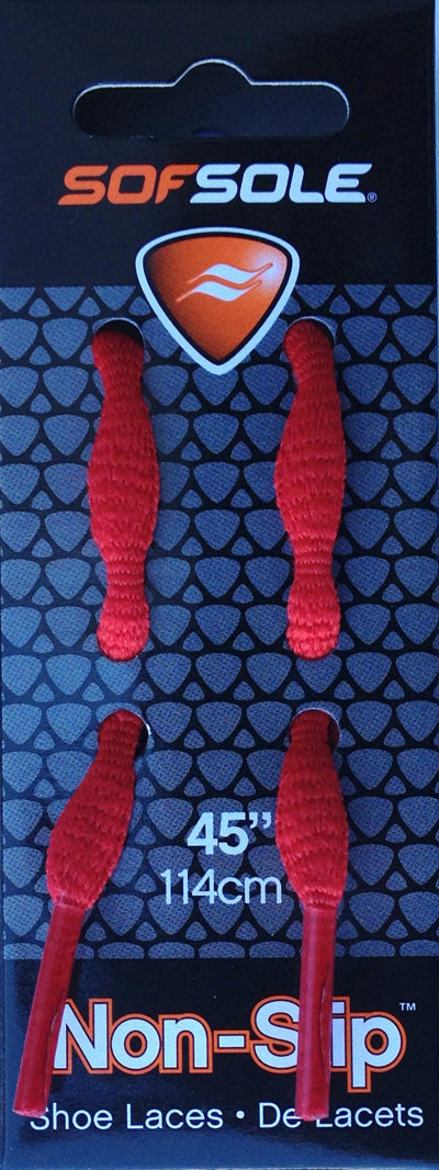 SOFSOLE NON SLIP LACES 45" RED