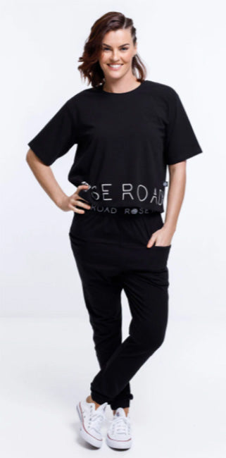 Rose Road Cropped Tee with Rose Road