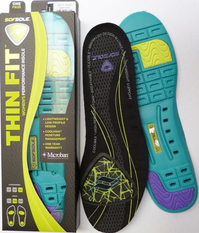 SOF SOLE THIN FIT INSOLE MEN SIZE 7-8.5