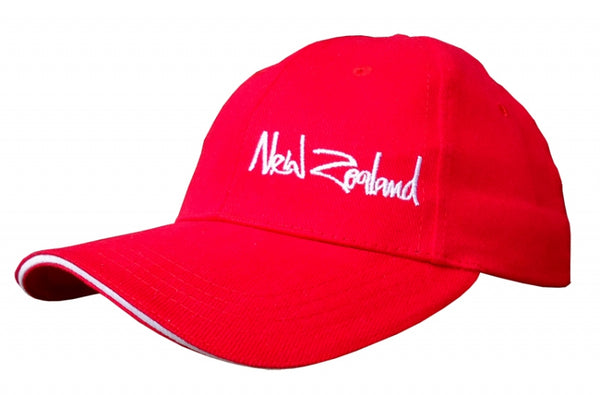NZ BRANDED COTTON RED CAP