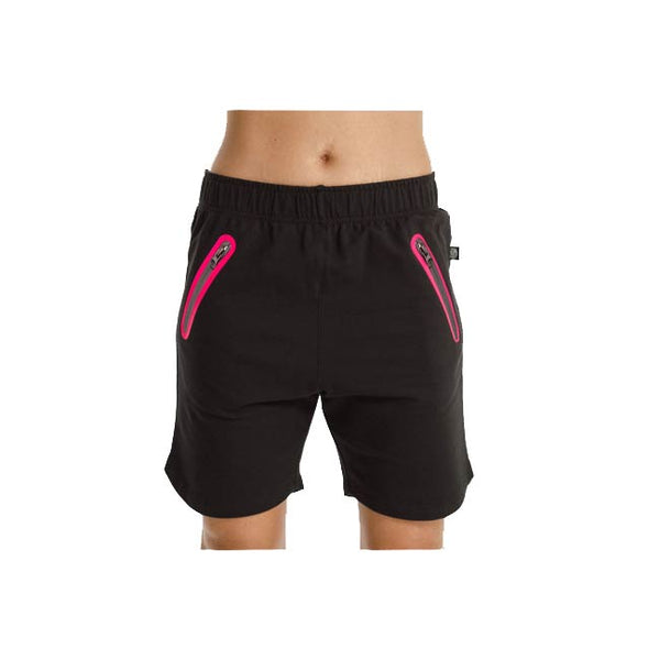 Rose Road Blair Shorts - Black With Neon Pink Pressure Zippers
