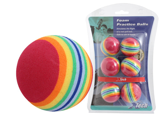 XTECH GOLF FOAM PRACTISE BALLS SET OF 6