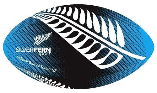 NZ Touch Rugby Practise Ball Blue White Fern