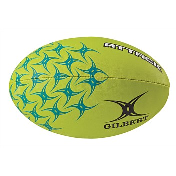 GILBERT ATTACK SIZE 5 LIME RUGBY BALL