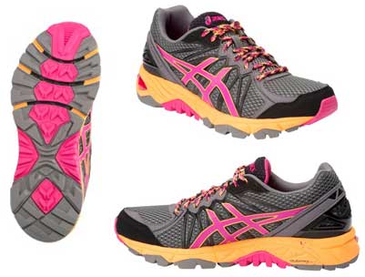 ASICS WOMEN FUJI TRABUCO 3 CHARCOAL PINK