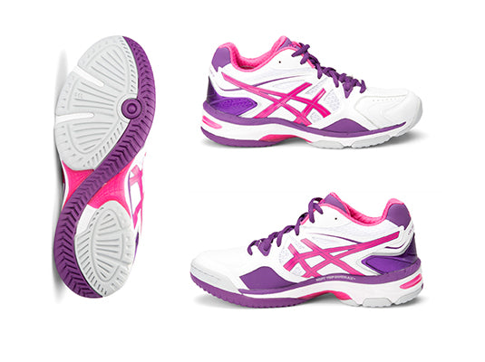 ASICS NETBURNER 17 SHOES WHT/RED/BAROSSA