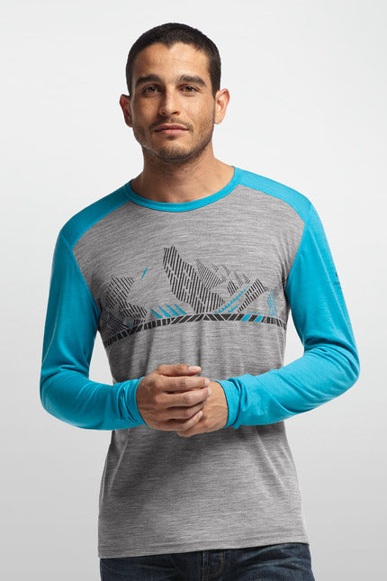 ICEBREAKER MENS OASIS LS CRW WINTER ALPS