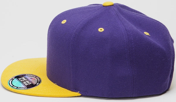 M&N SNAPBACK FLAT PEAK CAP PURPLE GOLD