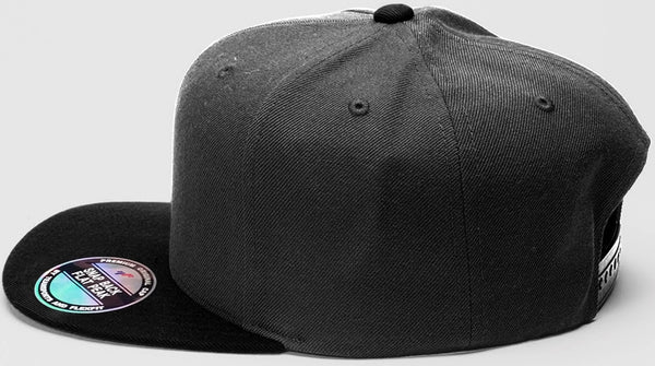 M&N SNAPBACK FLAT PEAK GREY BLACK CAP