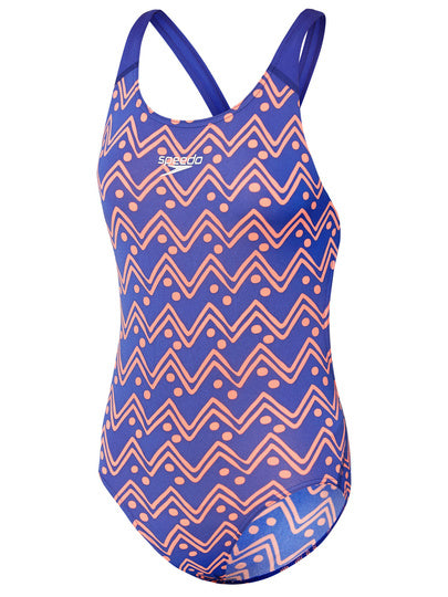 SPEEDO GIRLS LINEAL LEADERBACK HAMP/BLUE
