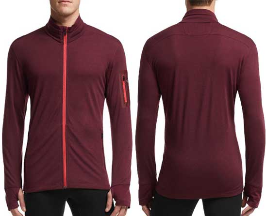 ICEBREAKER MEN'S COMPASS LONG SLEEVE ZIP