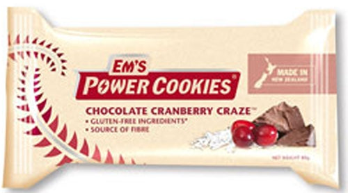 EM's POWER COOKIE BARS CHOC CRANBERRY