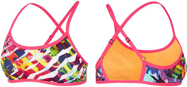 SPEEDO SAMBA COLOURS CROSSBACK CROP TOP