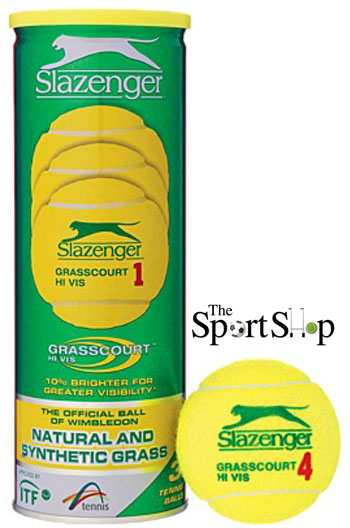 SLAZENGER GRASS COURT TENNIS BALLS-3 CAN