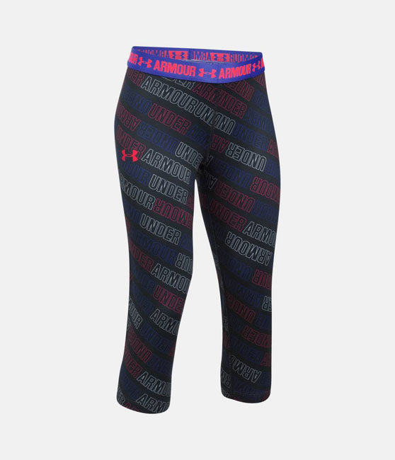 UNDER ARMOUR GIRLS PRINTED ARMOUR CAPRI