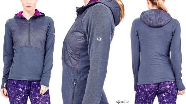 ICEBREAKER WOMEN'S ELLIPSE HALF ZIP HOOD