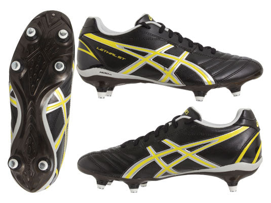 ASICS LETHAL 6 STUDDED BOOT BLACK YELLOW
