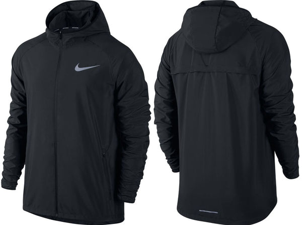 Nike men's essential hooded running jacket black Clearance