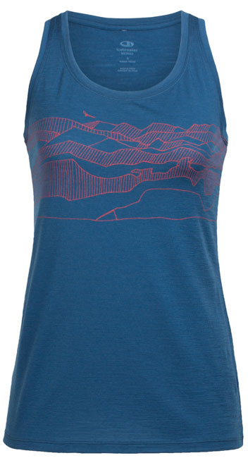 ICEBREAKER WOMENS TECHLITE TANK HAWKLAND