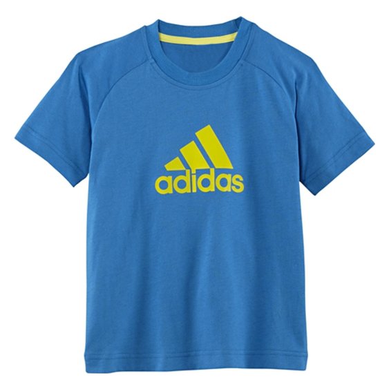 ADIDAS ESSENTIAL LOGO T SHIRT BLUE/GREEN