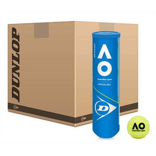 Dunlop Australian Open 4 Ball Tube- Carton of 18 Tubes
