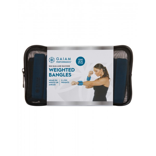 Gaiam Performance Slimline Silicone Weighted Bangles 2x 1 kg