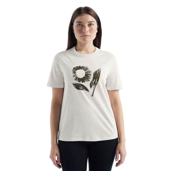 Icebreaker Women's Merino Central Short Sleeve T-Shirt Flora Forms