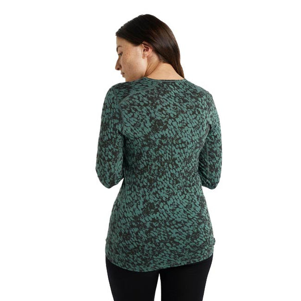 Icebreaker Women's Merino 200 Oasis LS Crewe  Forest Shadows IB30