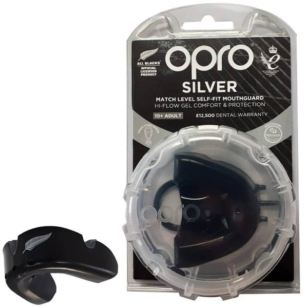 Opro Adult Silver Protection Mouthguard NZ Rugby