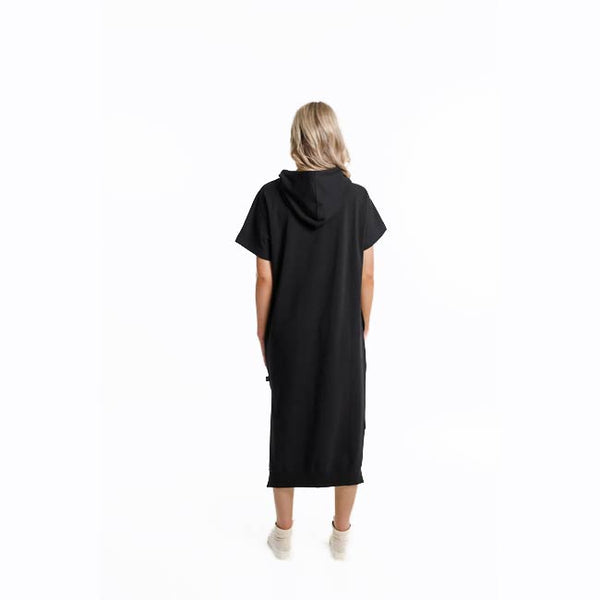 Rose Road Cruz Dress - Black with Large Embossed Rose