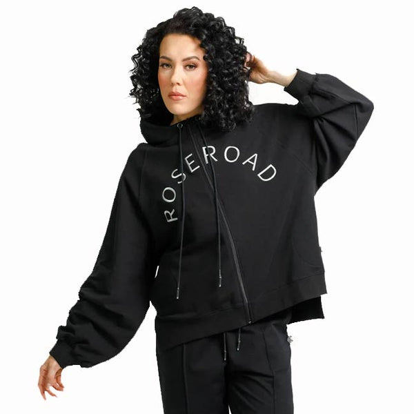 Rose Road Joseph Sweat - Winter Weight - Black with Embroidered Arc