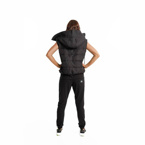 Rose Road Down Puffer Vest White Rose Logo