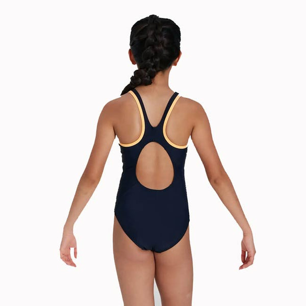 Speedo Girl's Boom Logo Splice Muscleback Swimsuit