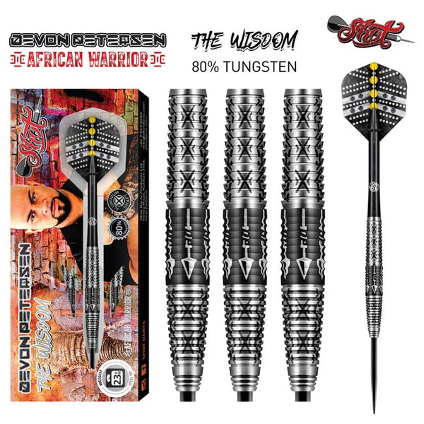 Shot Darts Devon Peterson The Wisdom Steel Tip Dart 80% Tungsten